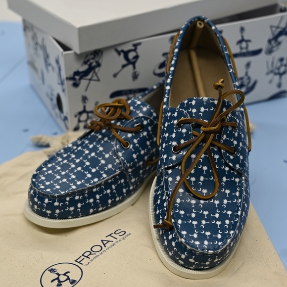 FROATS - Charleston Blues Men's Boat Shoes NWT - Picture 2 of 5